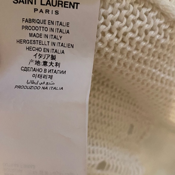 Saint Laurent Destroyed Stripe Linen Blend Sweater Size L - Picture 3 of 5